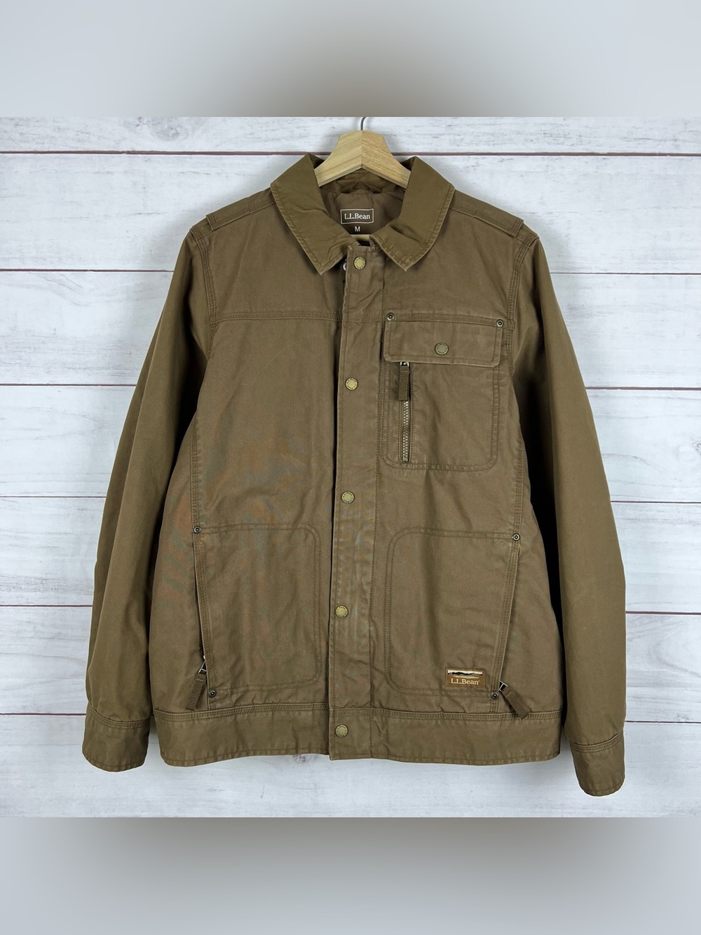 LL Bean Jacket Mens Medium Insulated PrimaLoft Utility Field Chore Work Coat